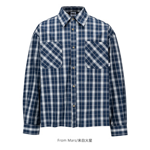 day loose plaid From sleeved Ordinary long shirt Mars