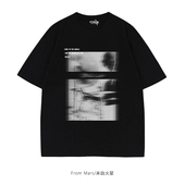 From T恤上衣BF 印花休闲套头情侣宽松百搭短袖 Mars 潮牌模糊个性