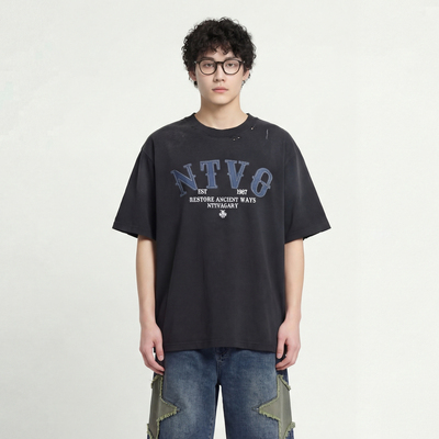 不再过问宽松百搭短袖T恤设计感