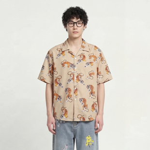 style tiger sleeved Mars shirt short Lazy matching From all