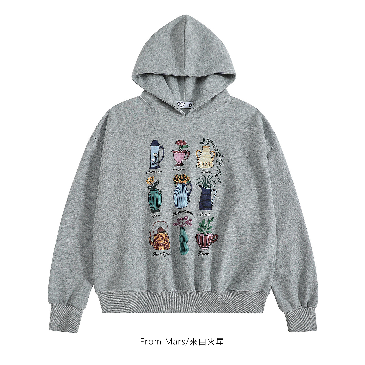 万物静观休闲宽松套头连帽卫衣