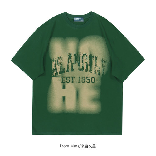 设计感短袖宽松情侣圆领T恤