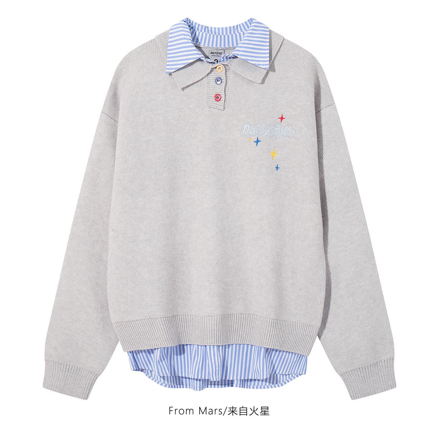 出门挨冻宽松休闲polo领毛衣