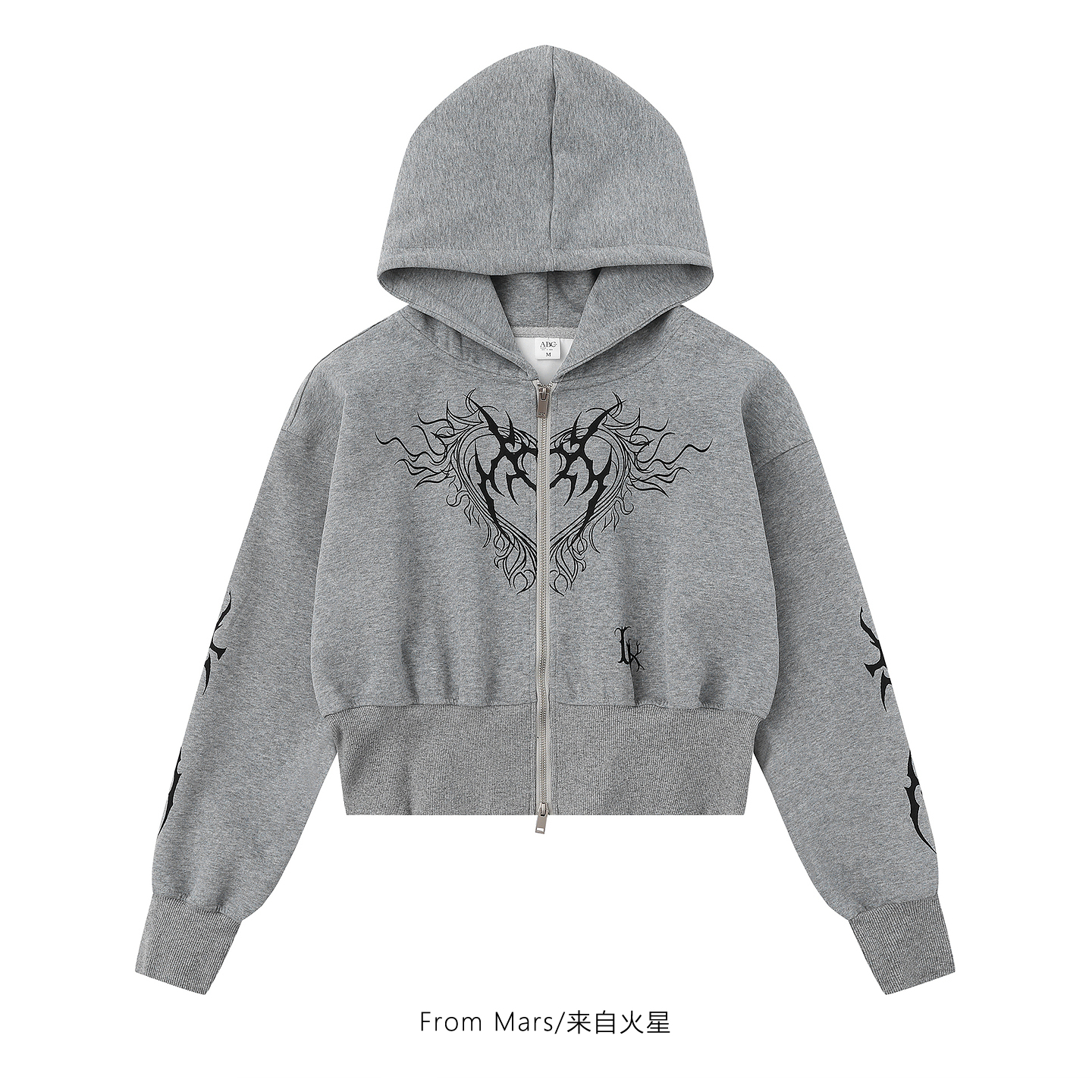 短款水洗连帽宽松女开衫卫衣BF
