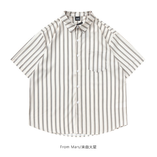 短袖衬衫男女痞帅休闲宽松衬衣
