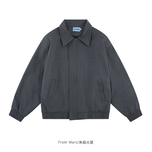 触及不到双拉链宽松夹克外套