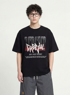 From Mars English short sentence printed short sleeves loose