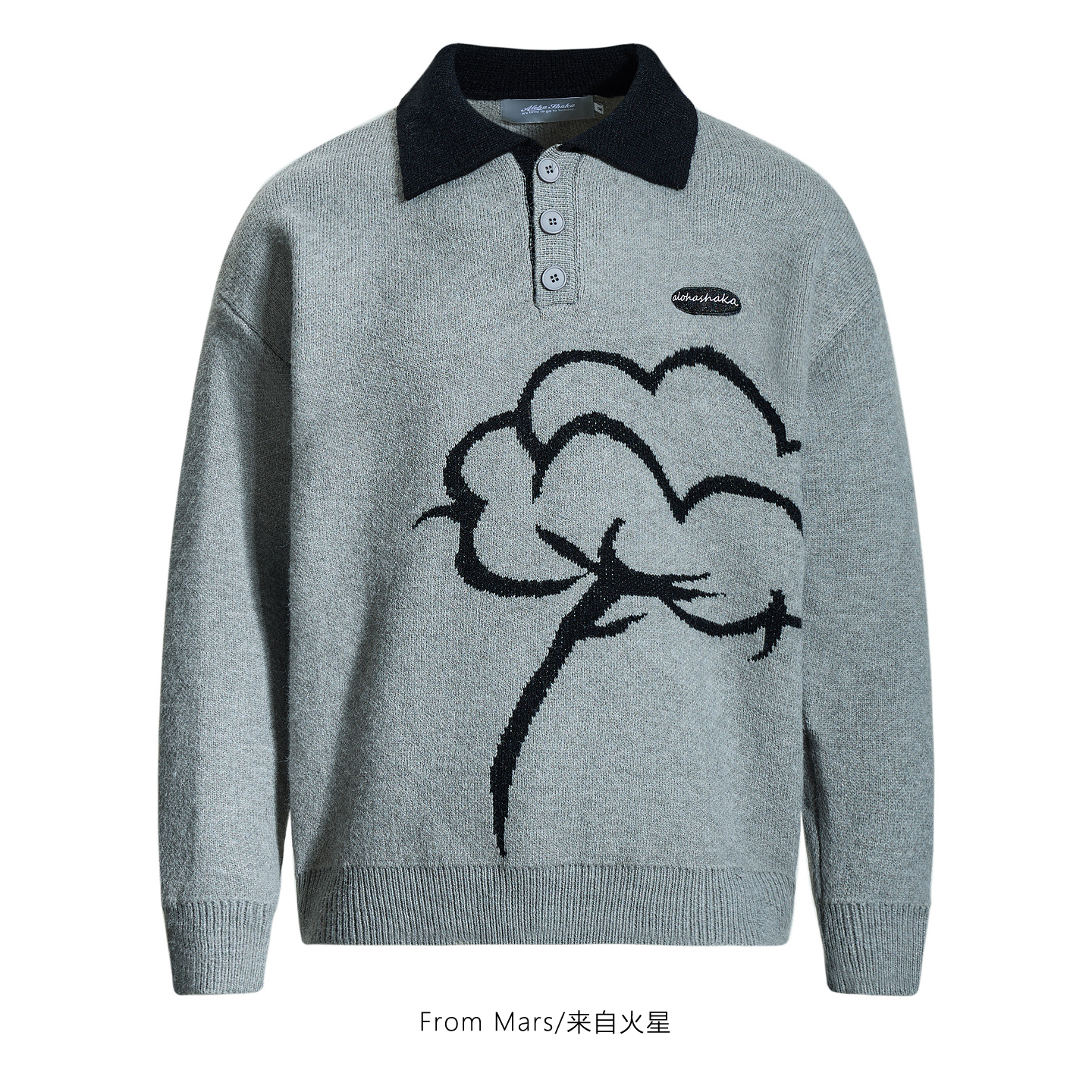 被鲜花包裹提花针织衫毛衣男女