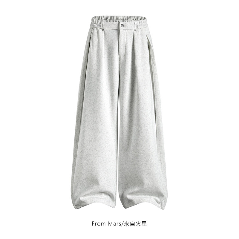 From Mars 不要沉默 潮牌纯色宽松直筒阔腿休闲bf风卫裤运动长裤