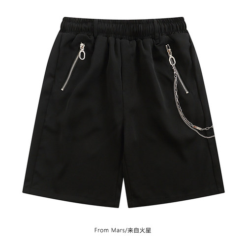 链条设计感宽松休闲阔腿短裤夏