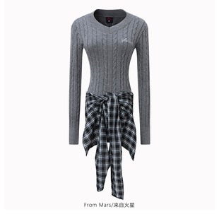 neck sweater Life hem strap plaid good. Mars From