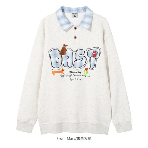 那天相遇POLO领宽松长袖卫衣