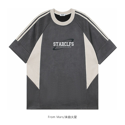 圆领短袖T恤宽松休闲情侣潮