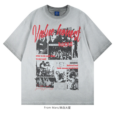 给种错觉宽松印花短袖T恤男女