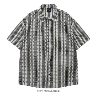 From Mars Winged totem short-sleeved shirt loose