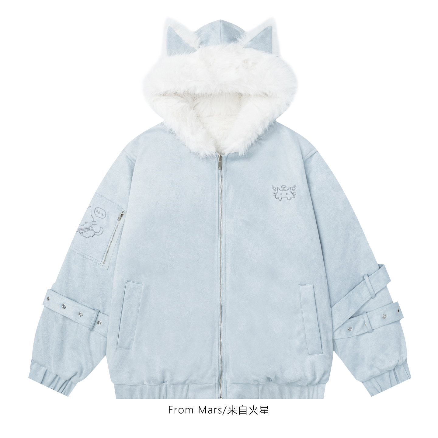 经事长智加厚保暖宽松连帽棉衣