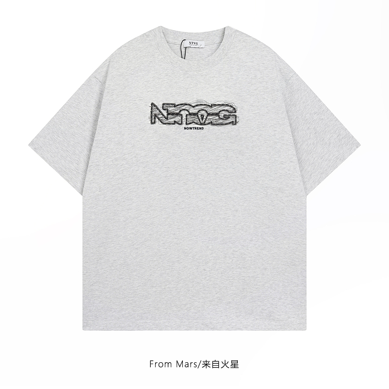 涂鸦简约字母宽松百搭短袖情侣