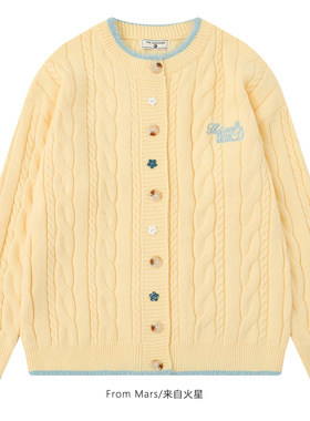 From Mars Swinging colorful button twist sweater