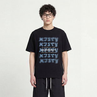 From Mars Fuzzy letter printed short-sleeved T-shirt