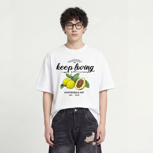 热情百果keeploving宽松短袖T恤