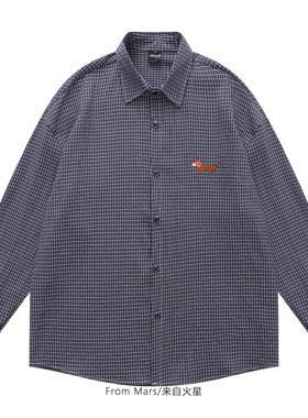 From Mars 轻盈蓝色 复古学院风长袖衬衫百搭时尚设计感衬衣休闲