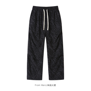 子宽松情侣裤 From 潮牌抽绳直筒阔腿褶皱灯芯绒裤 很多条纹 Mars