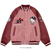 From 潮牌复古卡通刺绣宽松棒球服夹克外套 美式 Mars 每天在赶路