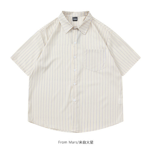 短袖衬衣设计感休闲宽松衬衫