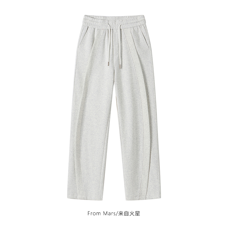 From Mars 与此不同 美式简约拼接纯色松紧运动卫衣宽松长裤情侣