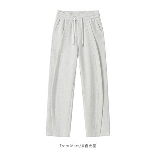 简约拼接纯色松紧运动卫衣宽松长裤 From 美式 与此不同 情侣 Mars