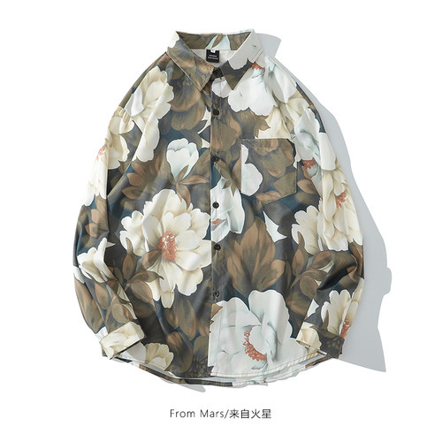 白芍花开设计感国潮牌bf衬衫