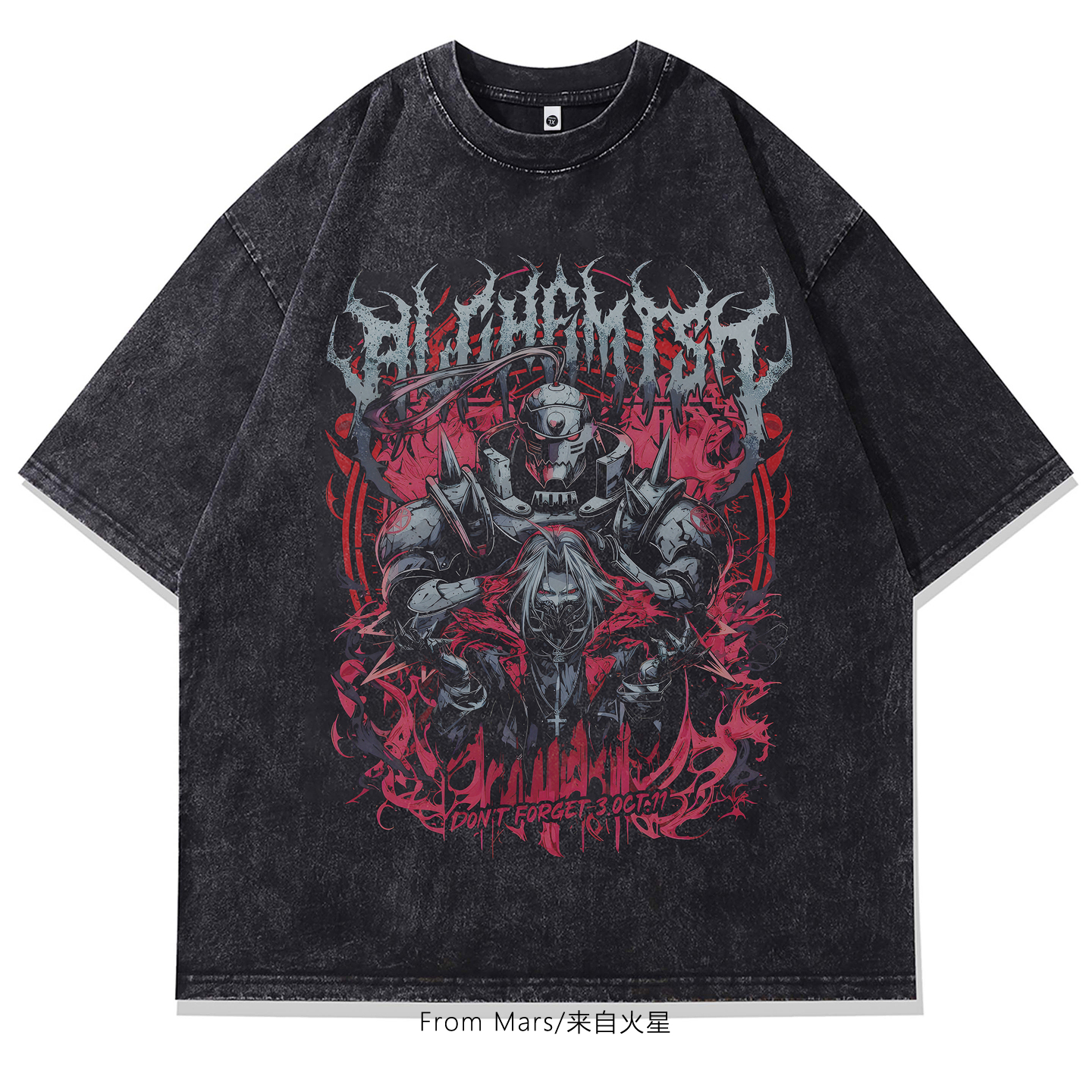 美式高街痞帅短袖潮牌印花T恤