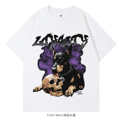 是只乖小狗嘻哈圆领短袖T恤潮牌