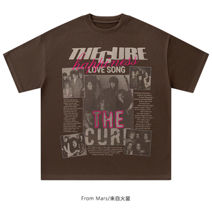 欧美人物字母印花复古百搭宽松休闲短袖 偶像乐坛 T恤潮 Mars From