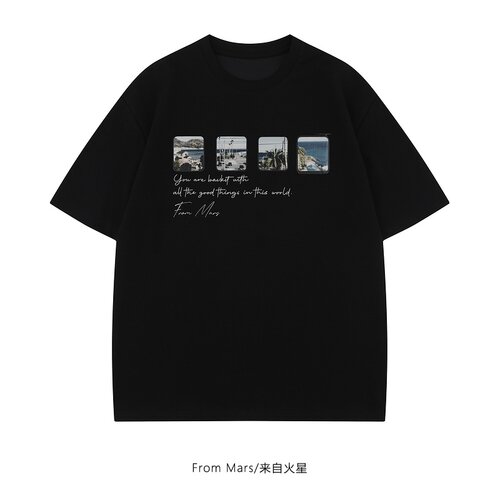 爱了又舒服字母印花高街宽松T恤