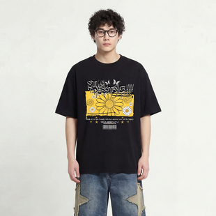From Mars Sunflower Daisies T-shirt casual short-sleeved