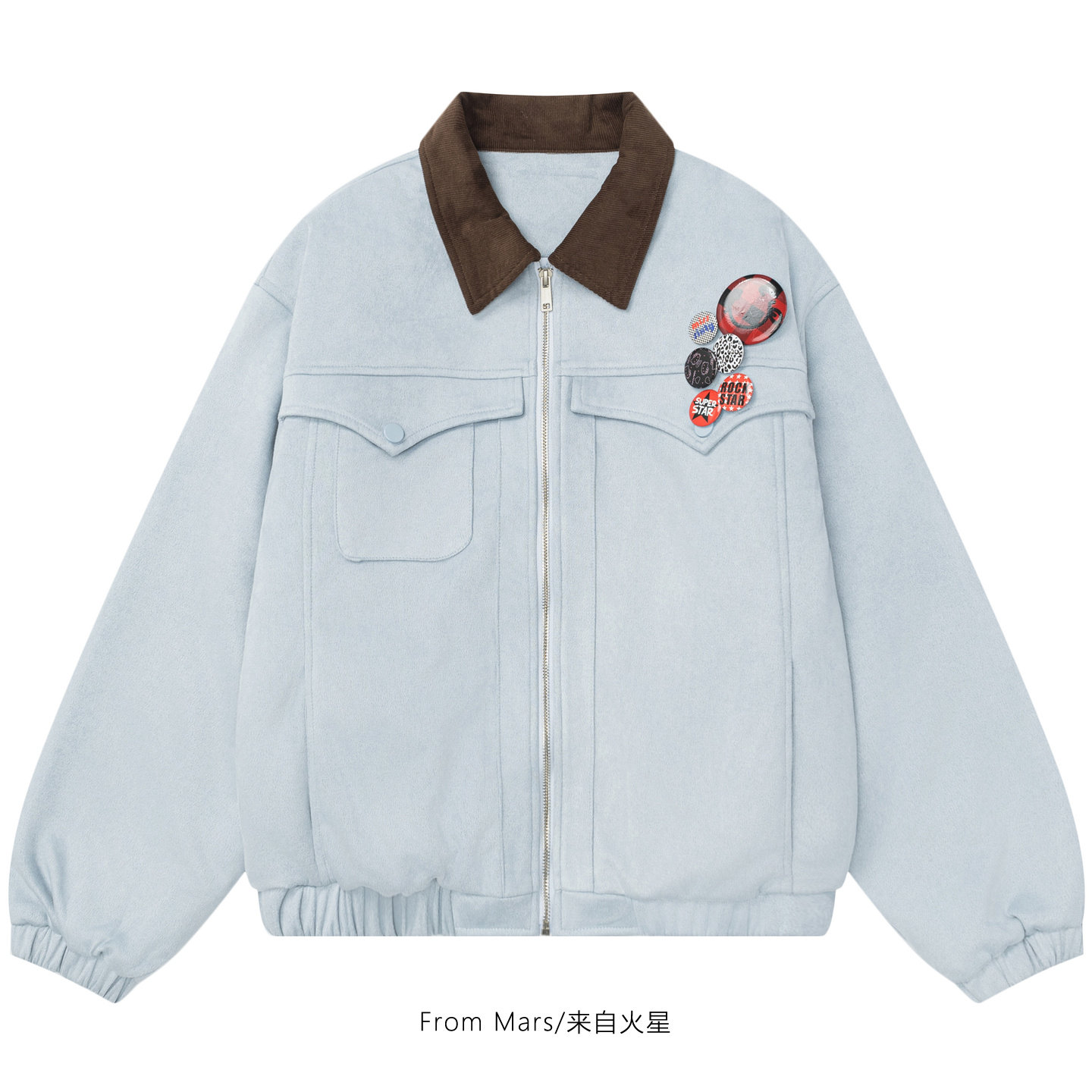 日子很长翻领宽松加厚棉衣外套