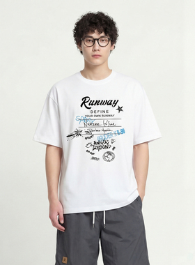 From Mars Graffiti combination printed short-sleeved T-shirt