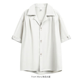 From Mars Personal aesthetic loose short-sleeved shirt