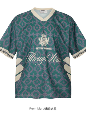 From Mars 一直没变 复古国潮撞色宽松休闲薄款男女百搭短袖体恤