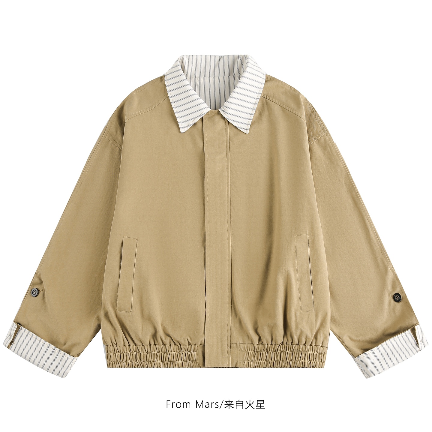 搁浅一会儿宽松拼接夹克外套情侣