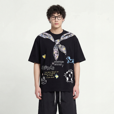 涂鸦手绘男女短袖体恤衫