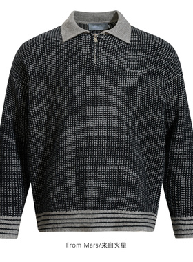 From Mars A lapel color matching sweater that suits you