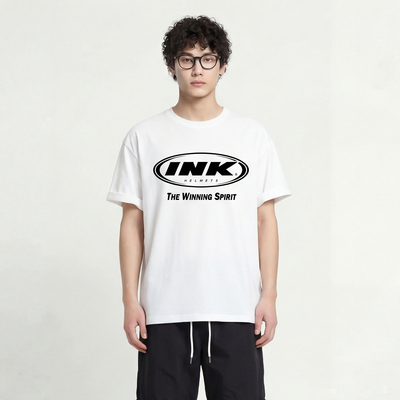 高街风INK字母印花短袖美式复古