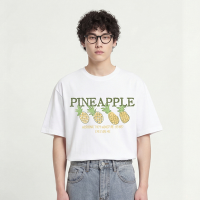 趣味菠萝PINEAPPLE字母短袖T恤