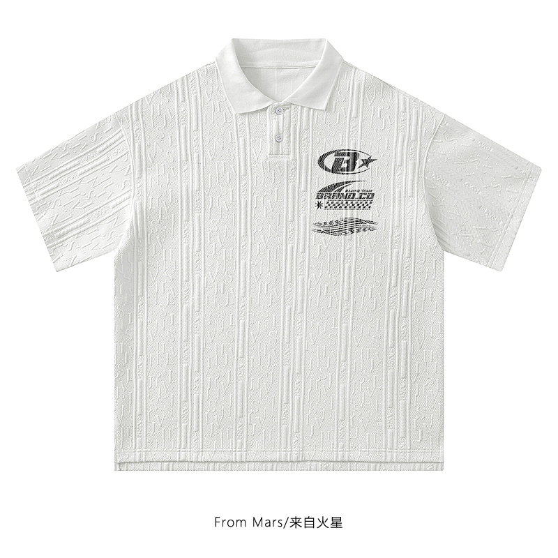 赛车风印花简约夏季宽松短袖