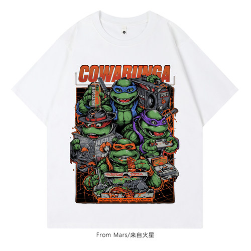 莫名其妙休闲做旧水洗短袖T恤