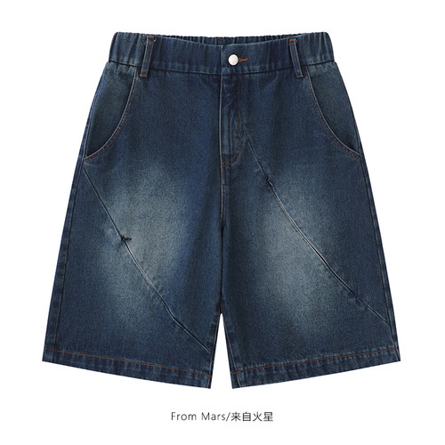 牛仔短裤男女宽松百搭五分裤BF