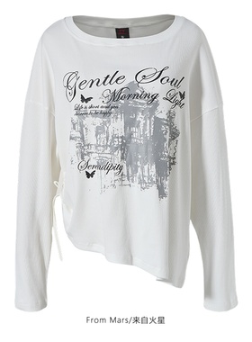 From Mars Dream realized lazy strap long-sleeved T-shirt top