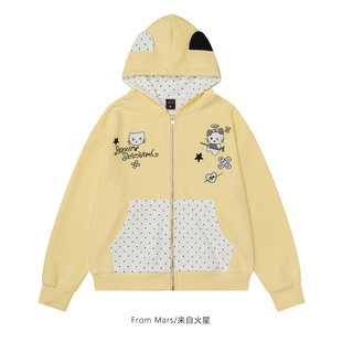 coat Where hoodie loose embroidered want you Mars From